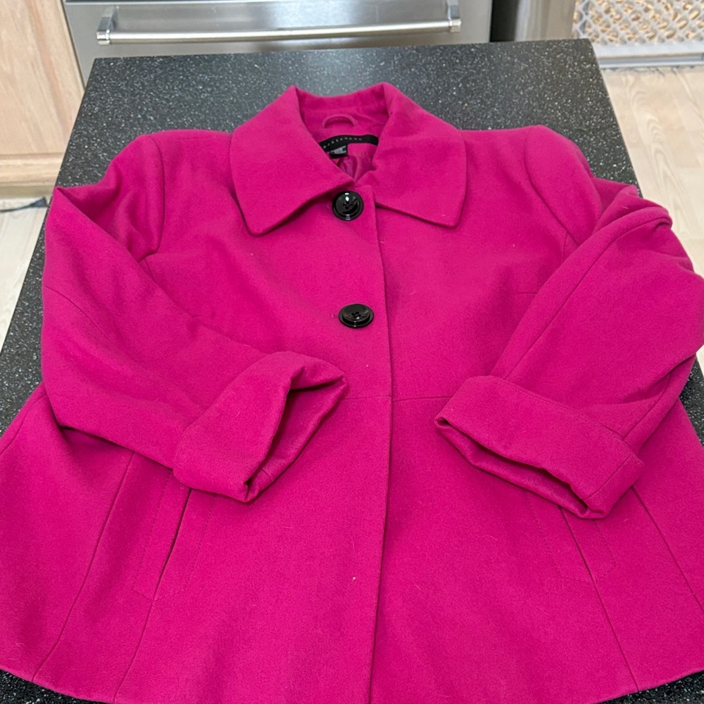 Apostrophe Fuchsia Pea Coat